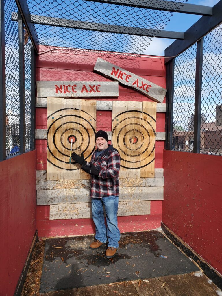 Men Axe Throwing