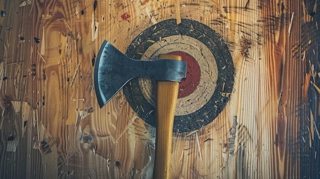 axe for throwing with target